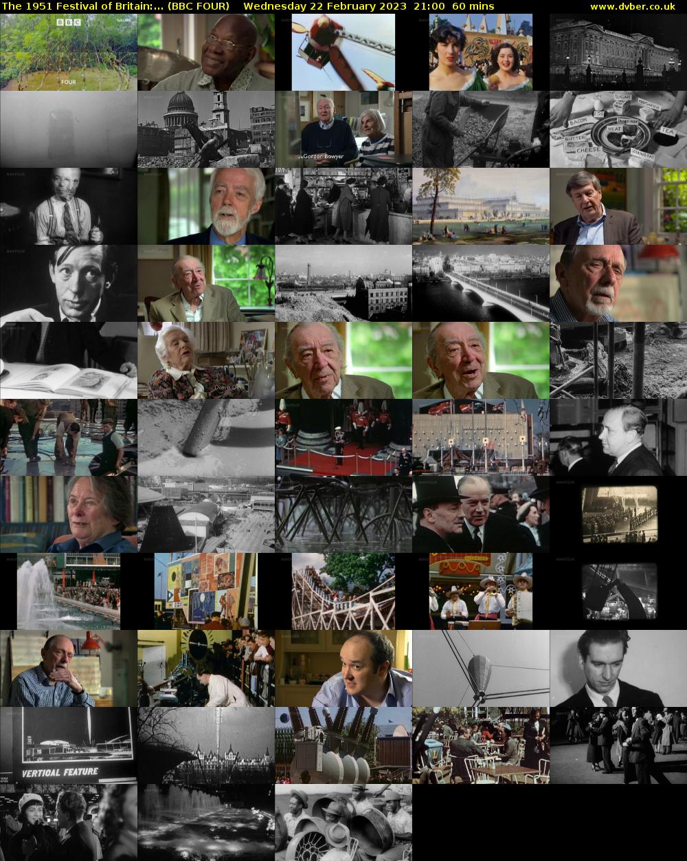 The 1951 Festival of Britain:... (BBC FOUR) Wednesday 22 February 2023 21:00 - 22:00