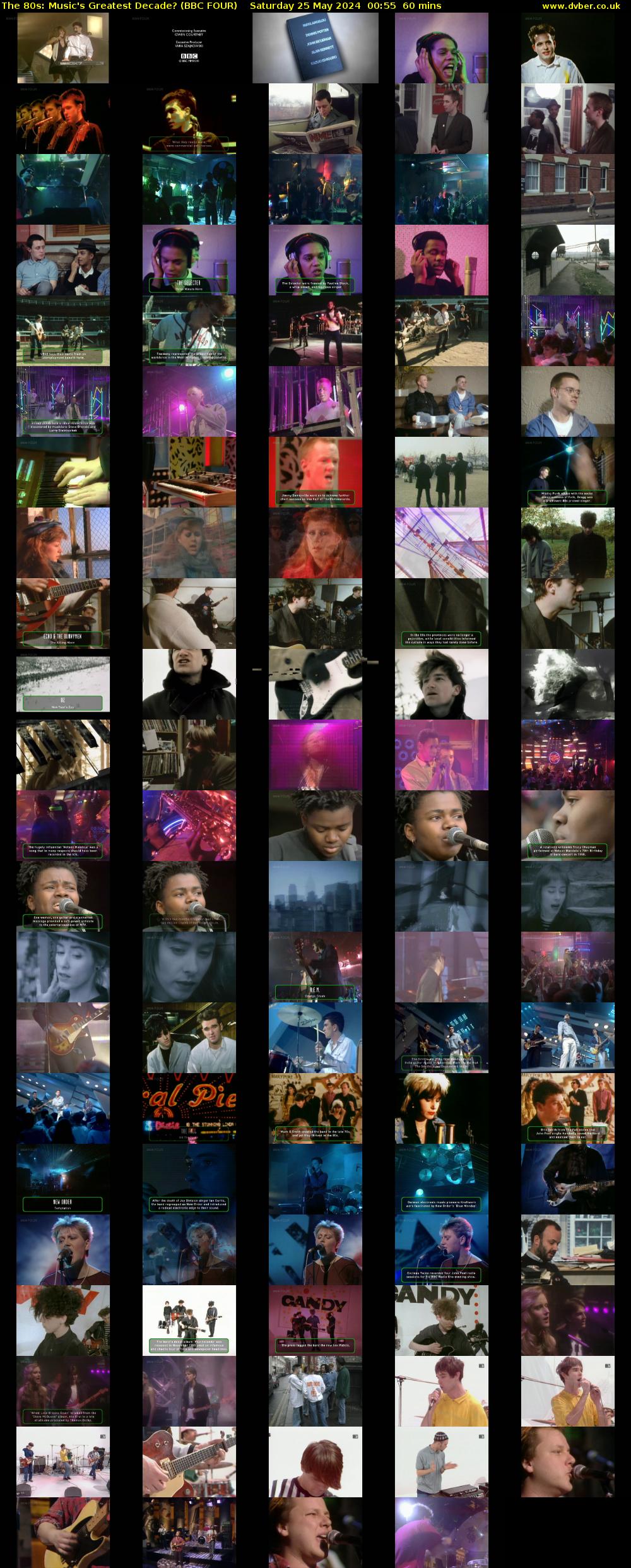 The 80s: Music's Greatest Decade? (BBC FOUR) Saturday 25 May 2024 00:55 - 01:55