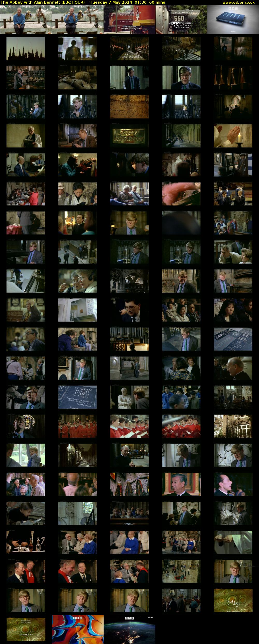 The Abbey with Alan Bennett (BBC FOUR) Tuesday 7 May 2024 01:30 - 02:30