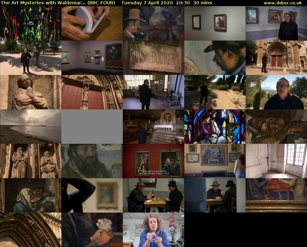 The Art Mysteries with Waldemar... (BBC FOUR) Tuesday 7 April 2020 20:30 - 21:00