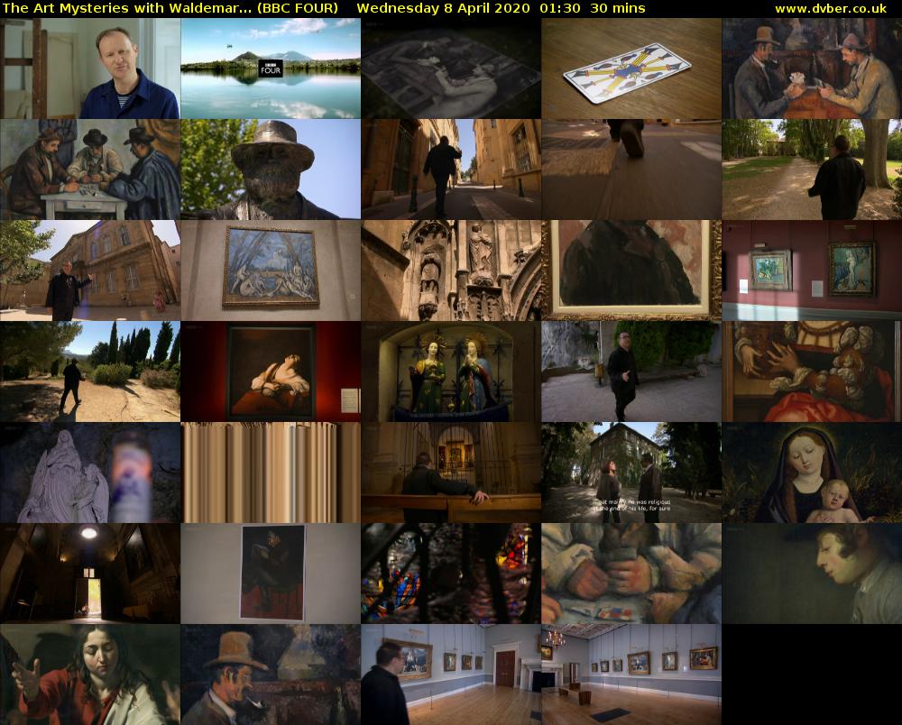 The Art Mysteries with Waldemar... (BBC FOUR) Wednesday 8 April 2020 01:30 - 02:00