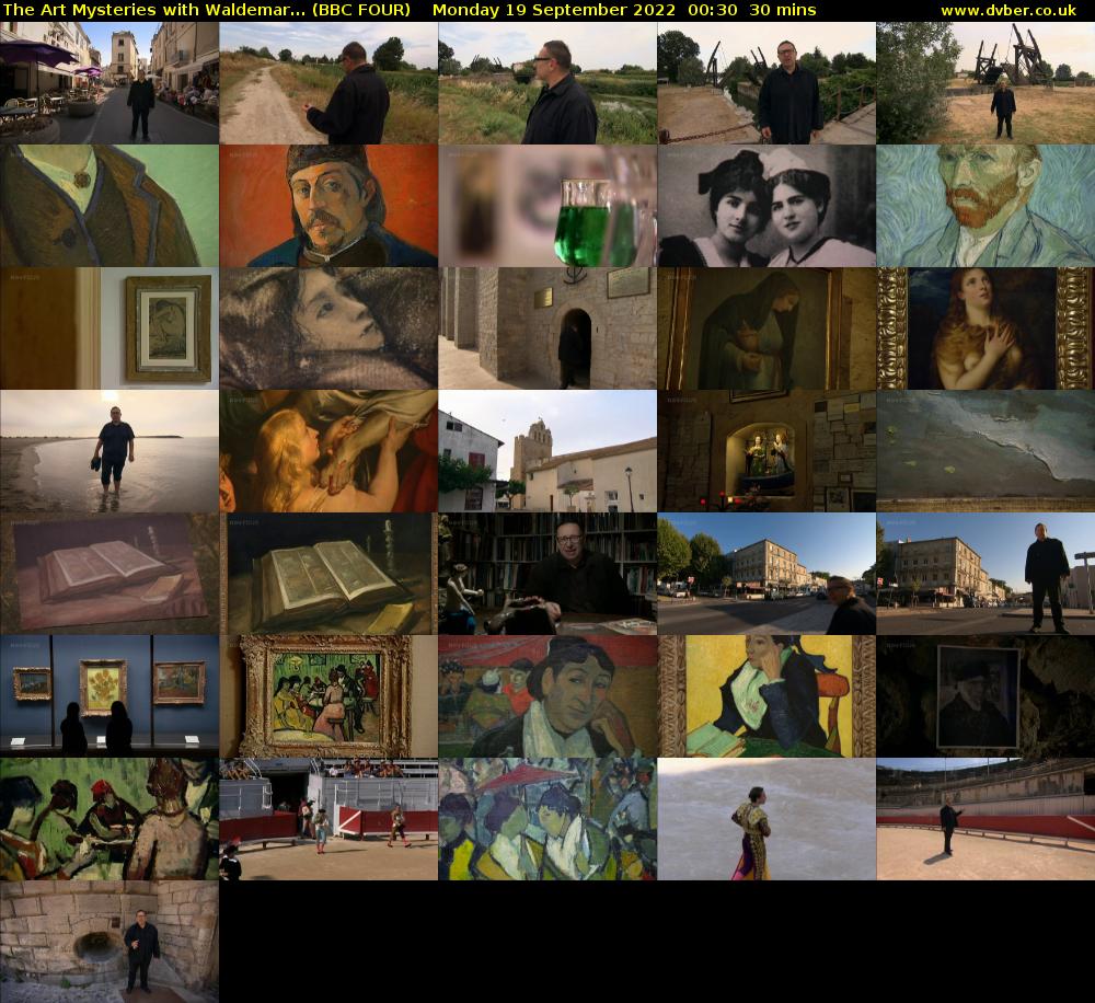 The Art Mysteries with Waldemar... (BBC FOUR) Monday 19 September 2022 00:30 - 01:00