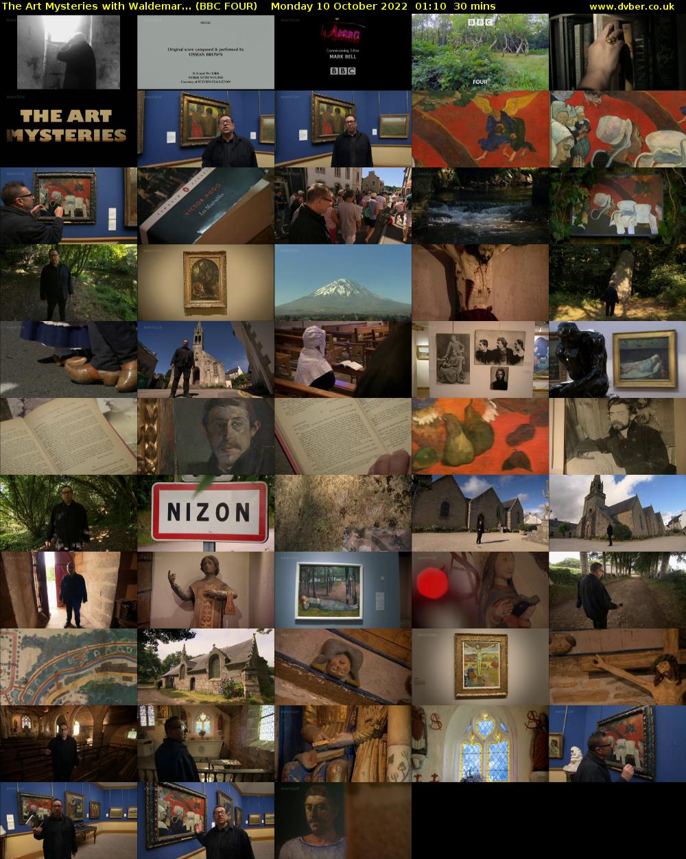 The Art Mysteries with Waldemar... (BBC FOUR) Monday 10 October 2022 01:10 - 01:40