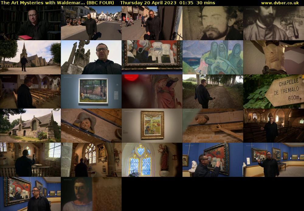 The Art Mysteries with Waldemar... (BBC FOUR) Thursday 20 April 2023 01:35 - 02:05