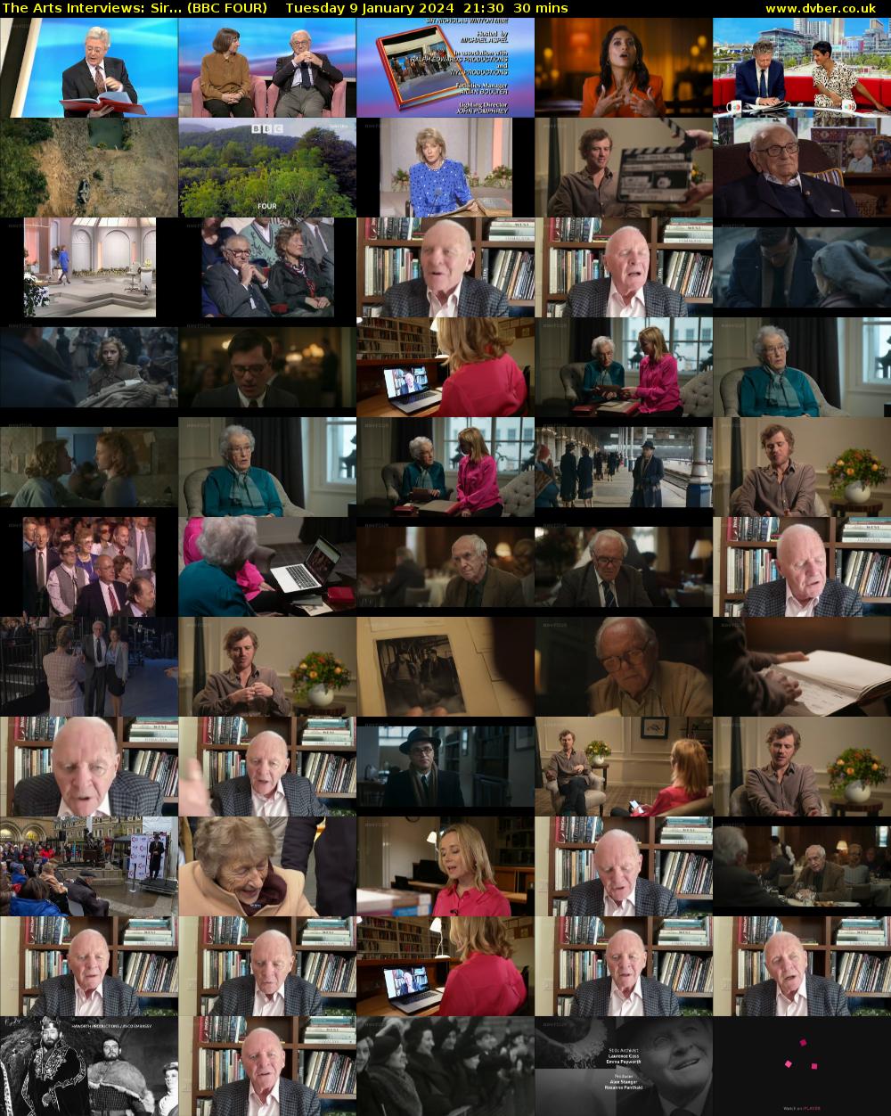The Arts Interviews: Sir... (BBC FOUR) Tuesday 9 January 2024 21:30 - 22:00