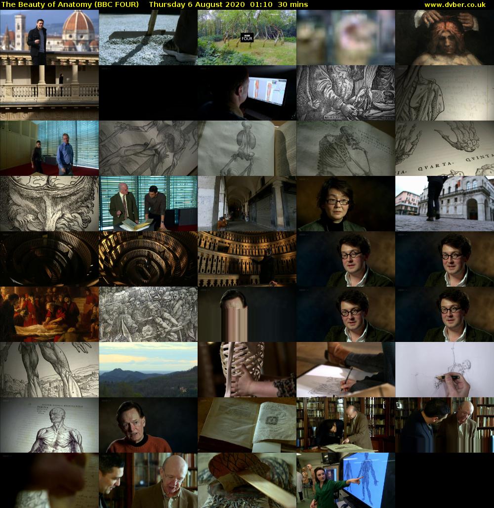 The Beauty of Anatomy (BBC FOUR) Thursday 6 August 2020 01:10 - 01:40