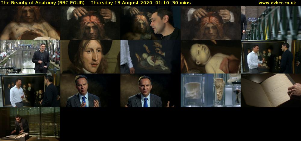 The Beauty of Anatomy (BBC FOUR) Thursday 13 August 2020 01:10 - 01:40