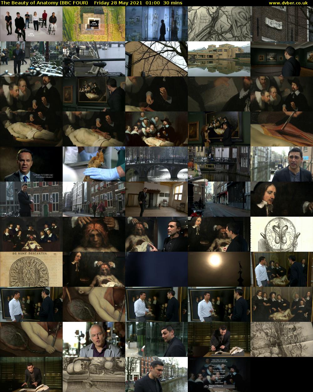 The Beauty of Anatomy (BBC FOUR) Friday 28 May 2021 01:00 - 01:30