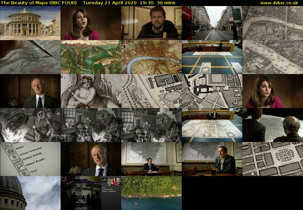 The Beauty of Maps (BBC FOUR) Tuesday 21 April 2020 19:30 - 20:00