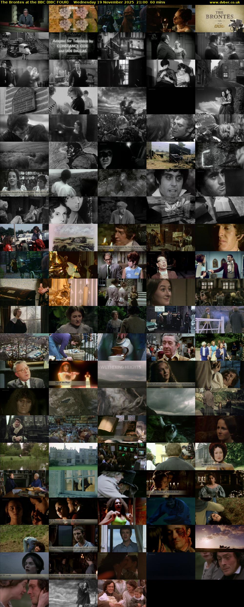 The Brontes at the BBC (BBC FOUR) Wednesday 19 November 2025 21:00 - 22:00