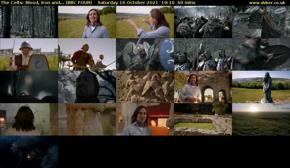 The Celts: Blood, Iron and... (BBC FOUR) Saturday 16 October 2021 19:10 - 20:10