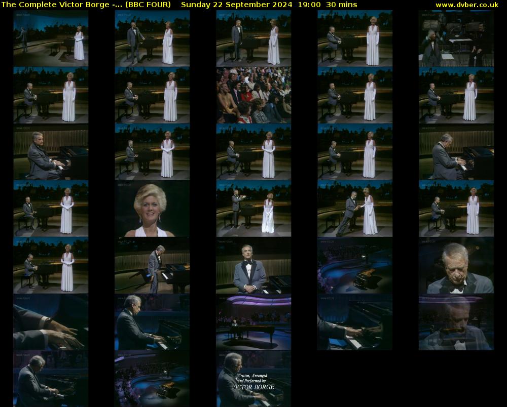 The Complete Victor Borge -... (BBC FOUR) Sunday 22 September 2024 19:00 - 19:30