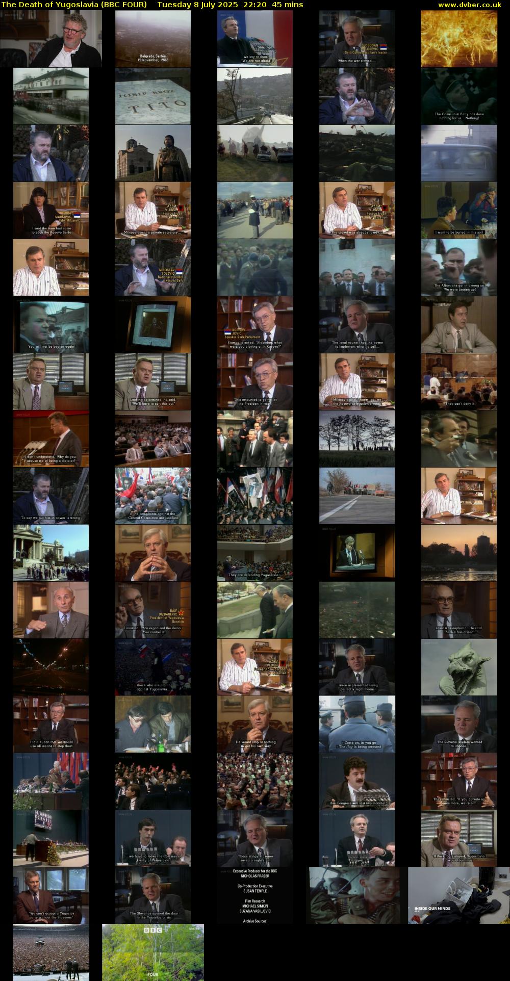 The Death of Yugoslavia (BBC FOUR) Tuesday 8 July 2025 22:20 - 23:05