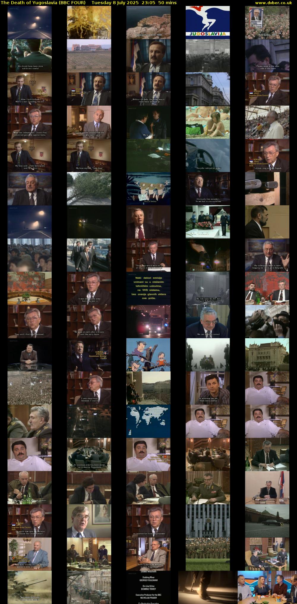 The Death of Yugoslavia (BBC FOUR) Tuesday 8 July 2025 23:05 - 23:55