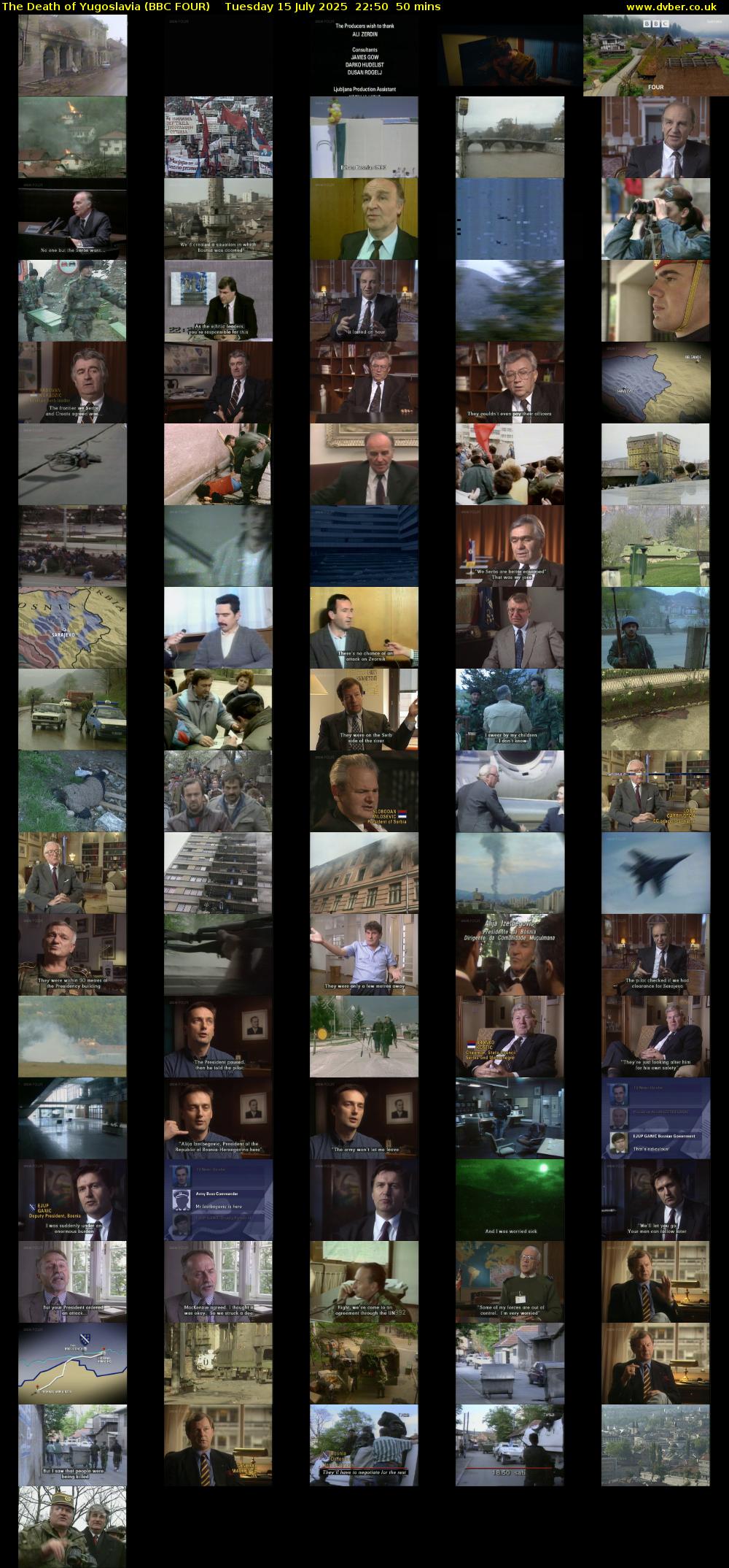 The Death of Yugoslavia (BBC FOUR) Tuesday 15 July 2025 22:50 - 23:40