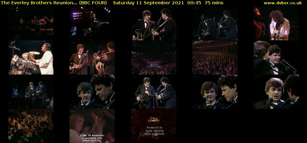 The Everley Brothers Reunion... (BBC FOUR) Saturday 11 September 2021 00:45 - 02:00