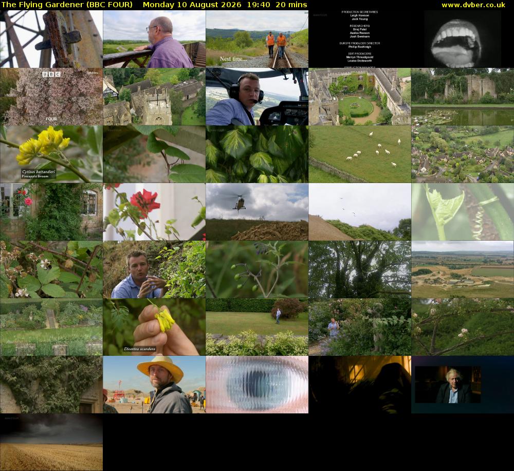 The Flying Gardener (BBC FOUR) Monday 10 August 2026 19:40 - 20:00