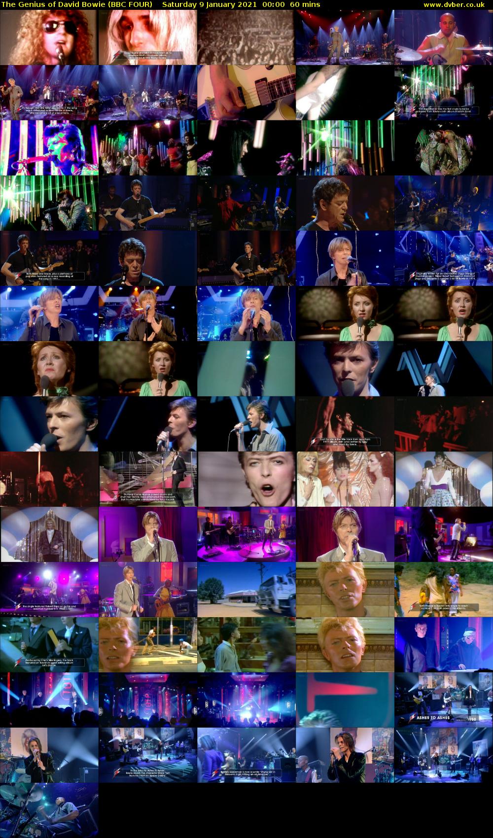 The Genius of David Bowie (BBC FOUR) Saturday 9 January 2021 00:00 - 01:00