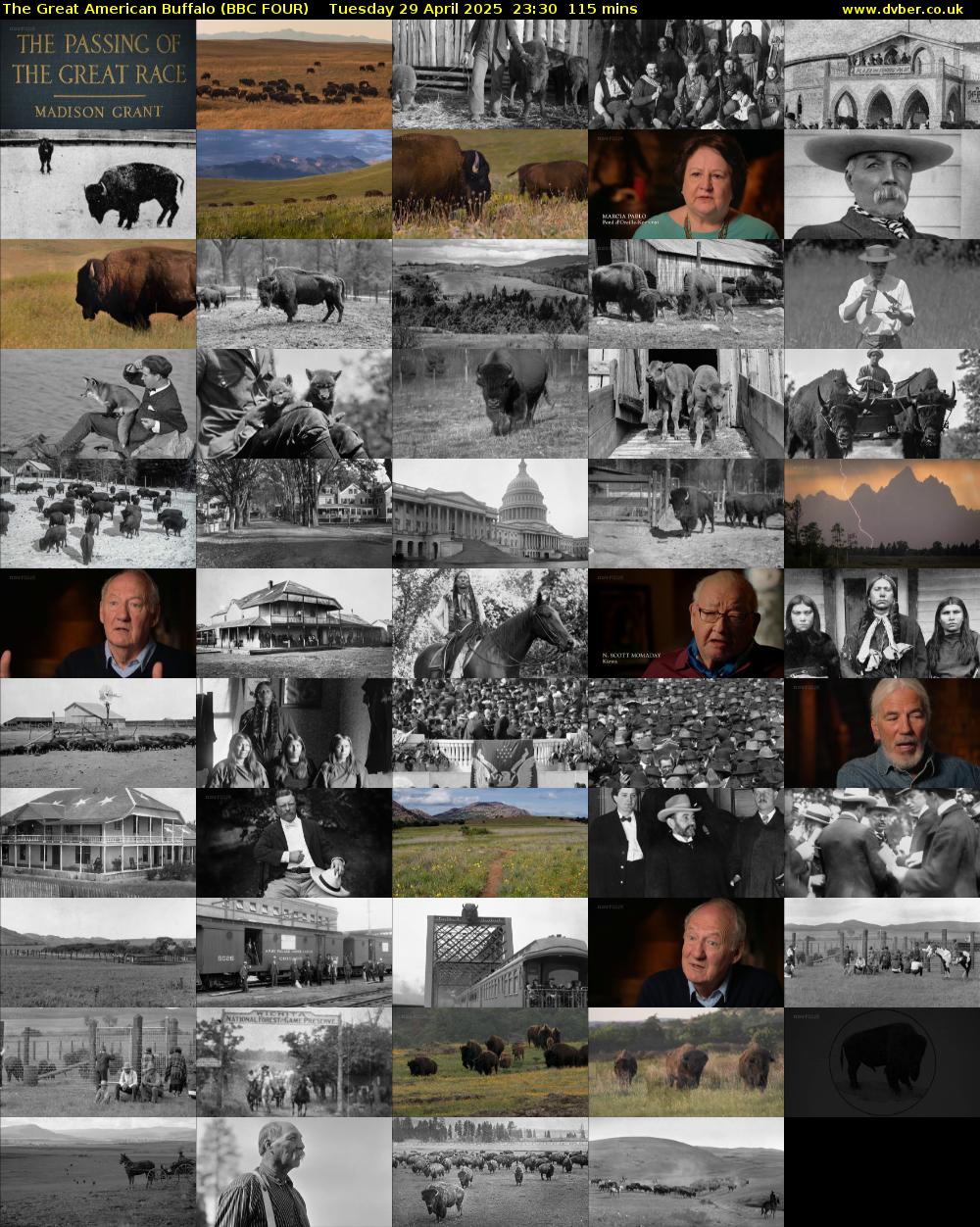The Great American Buffalo (BBC FOUR) Tuesday 29 April 2025 23:30 - 01:25