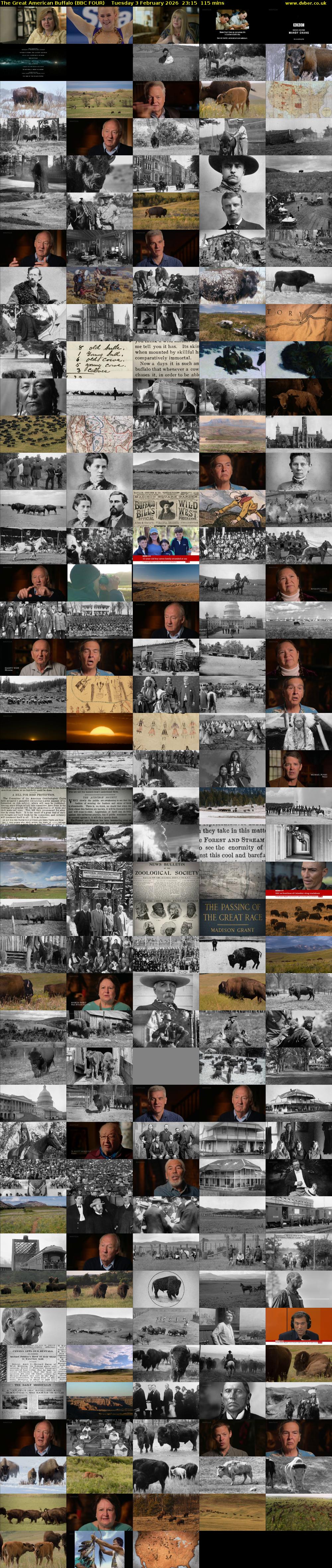 The Great American Buffalo (BBC FOUR) Tuesday 3 February 2026 23:15 - 01:10