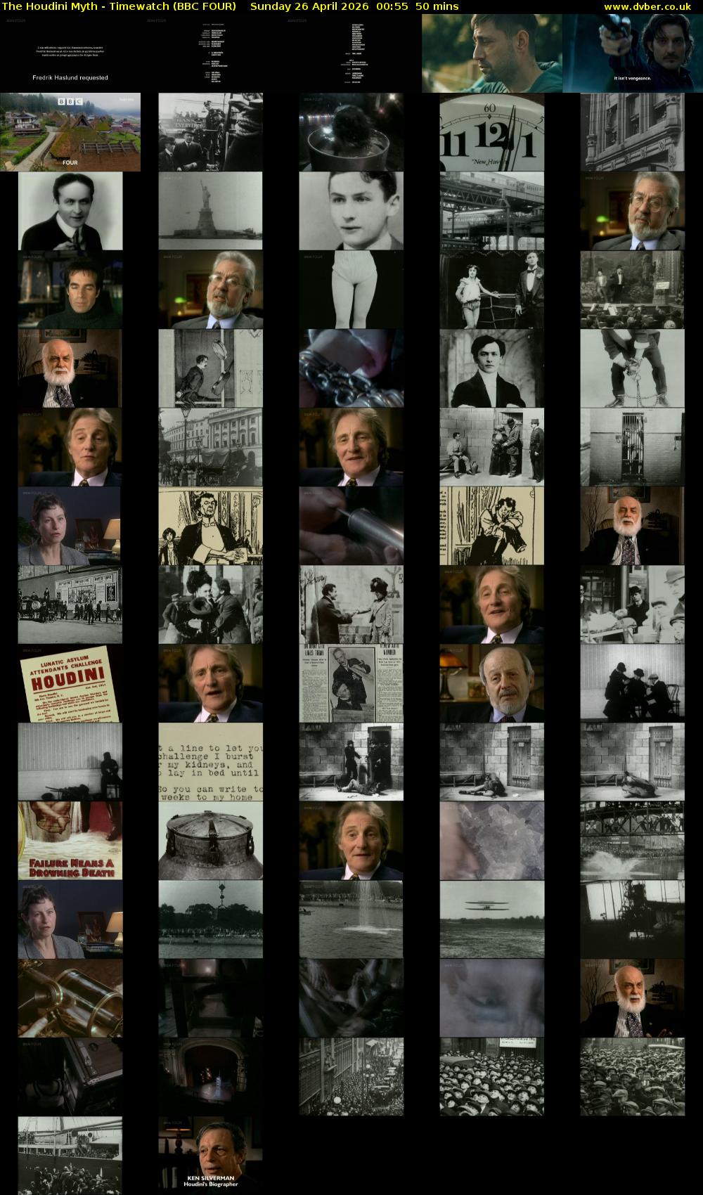 The Houdini Myth - Timewatch (BBC FOUR) Sunday 26 April 2026 00:55 - 01:45