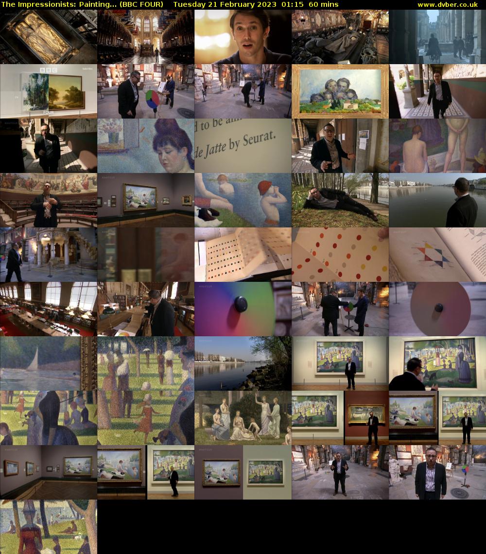 The Impressionists: Painting... (BBC FOUR) Tuesday 21 February 2023 01:15 - 02:15
