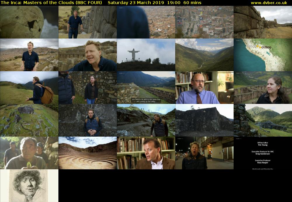 The Inca: Masters of the Clouds (BBC FOUR) Saturday 23 March 2019 19:00 - 20:00