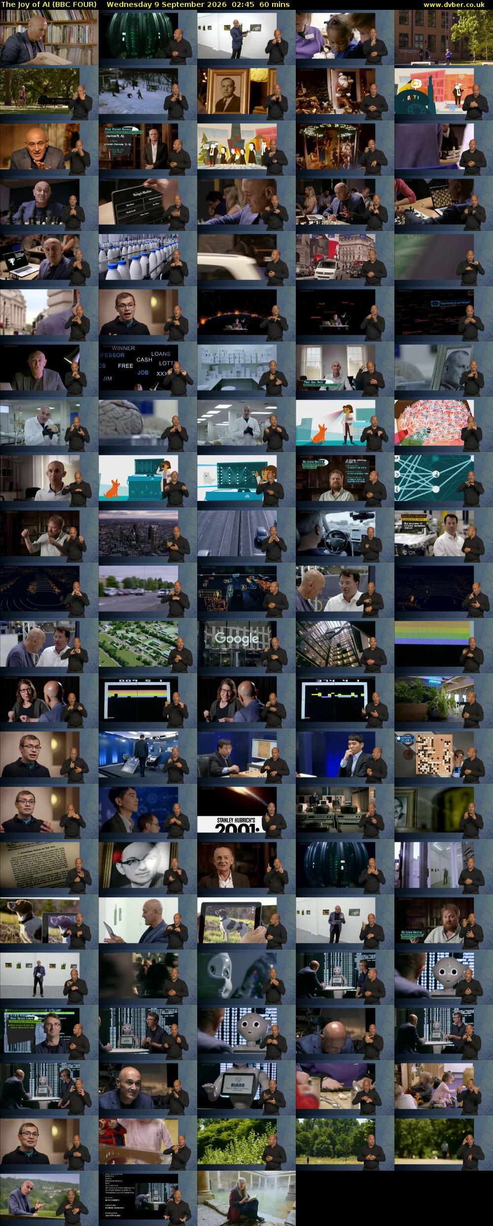 The Joy of AI (BBC FOUR) Wednesday 9 September 2026 02:45 - 03:45