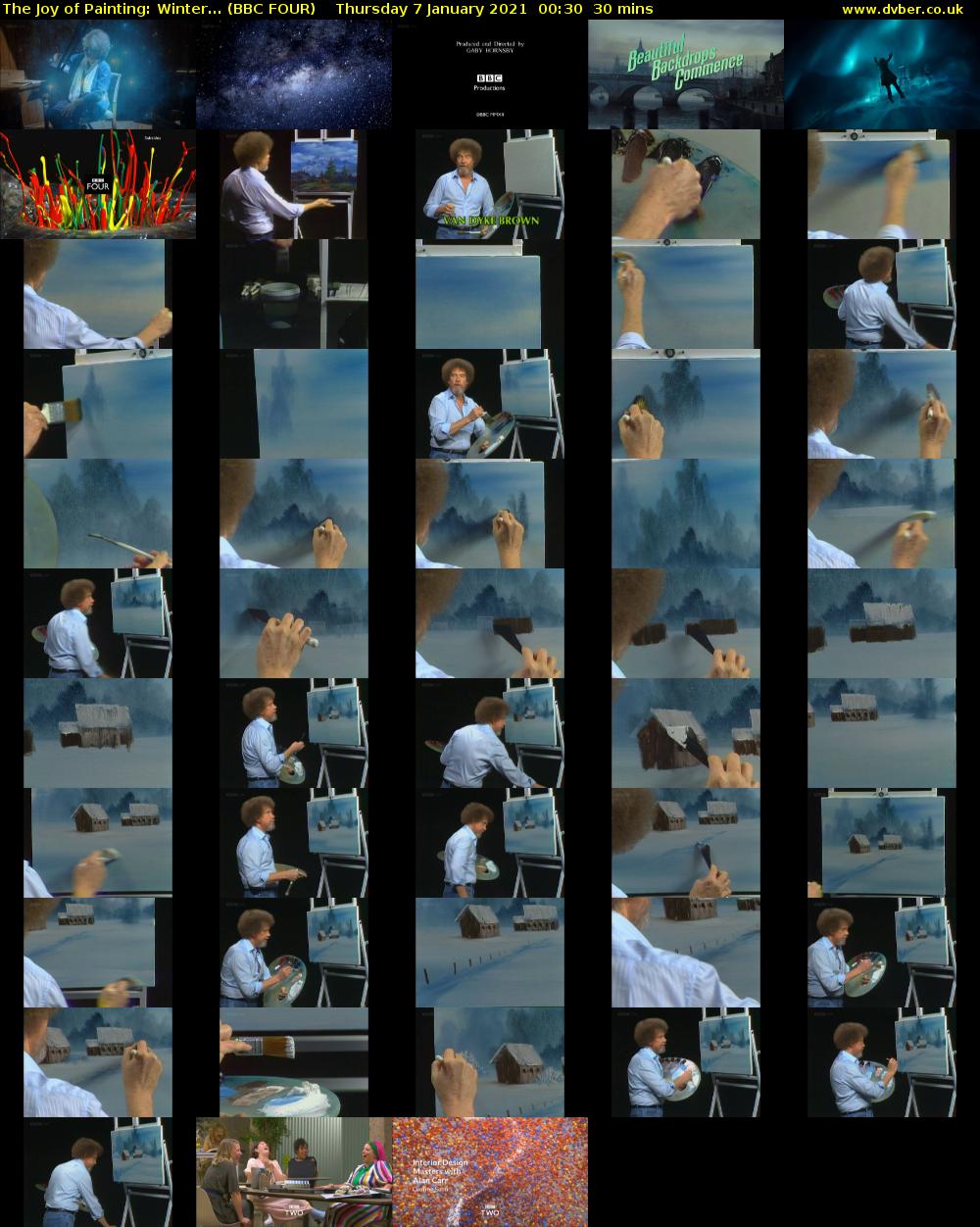 The Joy of Painting: Winter... (BBC FOUR) Thursday 7 January 2021 00:30 - 01:00