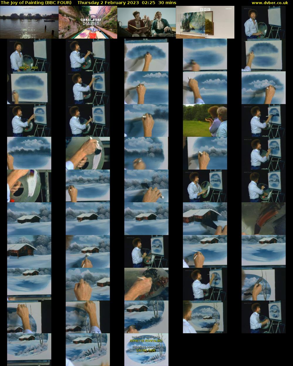 The Joy of Painting (BBC FOUR) Thursday 2 February 2023 02:25 - 02:55