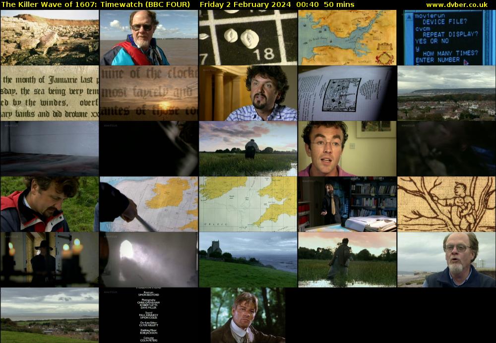 The Killer Wave of 1607: Timewatch (BBC FOUR) Friday 2 February 2024 00:40 - 01:30