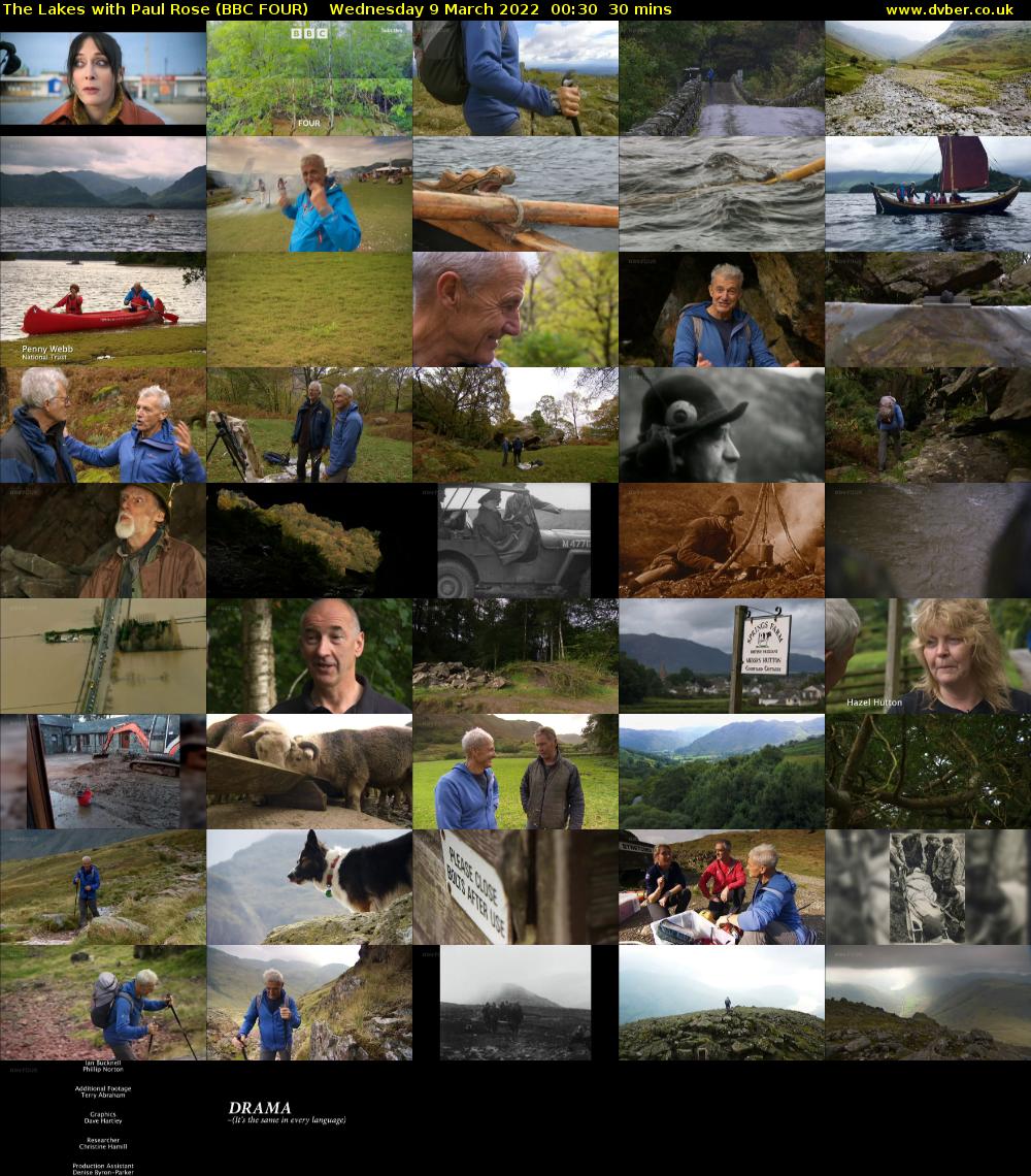 The Lakes with Paul Rose (BBC FOUR) Wednesday 9 March 2022 00:30 - 01:00