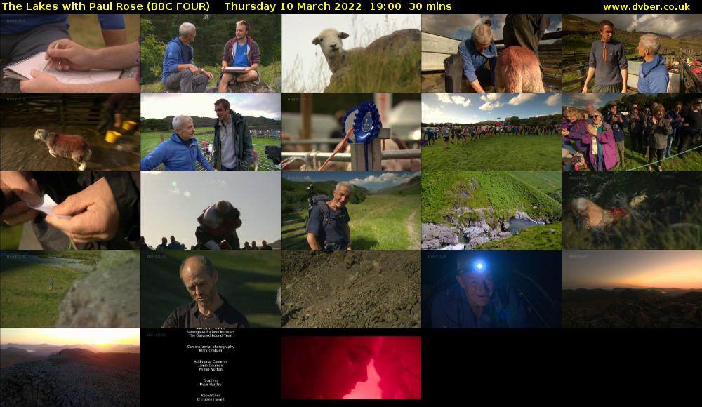 The Lakes with Paul Rose (BBC FOUR) Thursday 10 March 2022 19:00 - 19:30