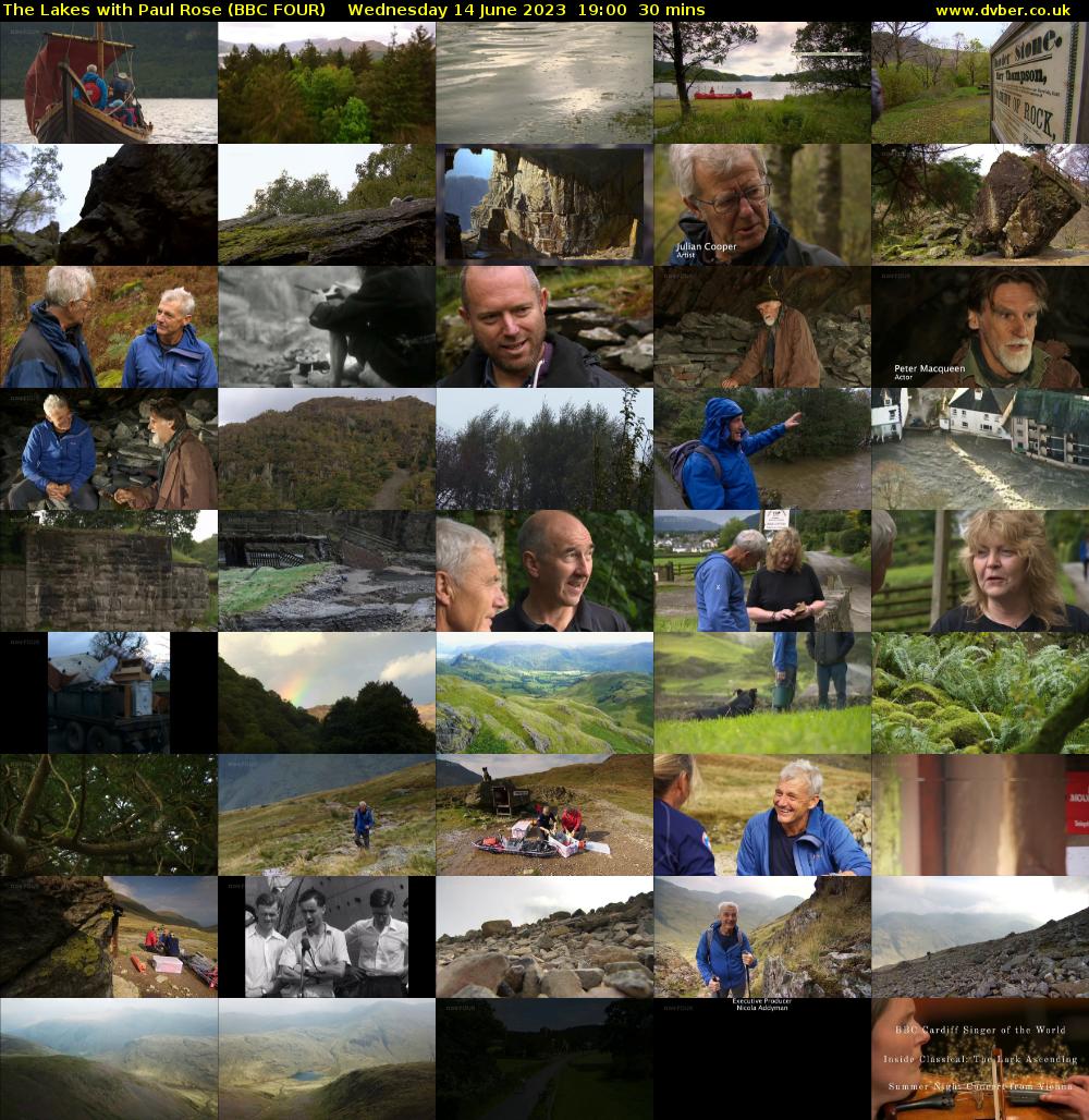The Lakes with Paul Rose (BBC FOUR) Wednesday 14 June 2023 19:00 - 19:30