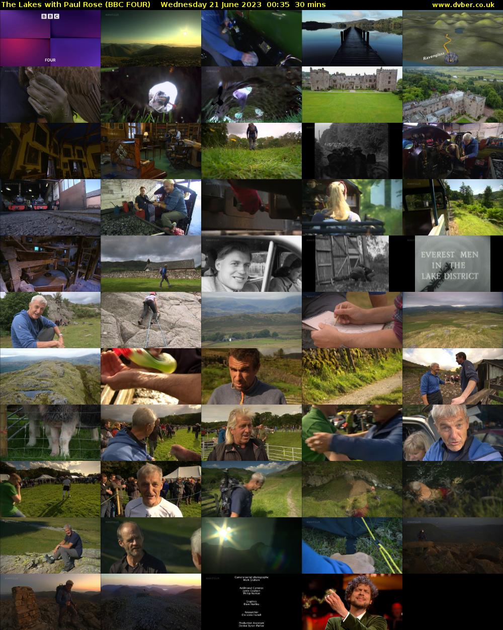 The Lakes with Paul Rose (BBC FOUR) Wednesday 21 June 2023 00:35 - 01:05