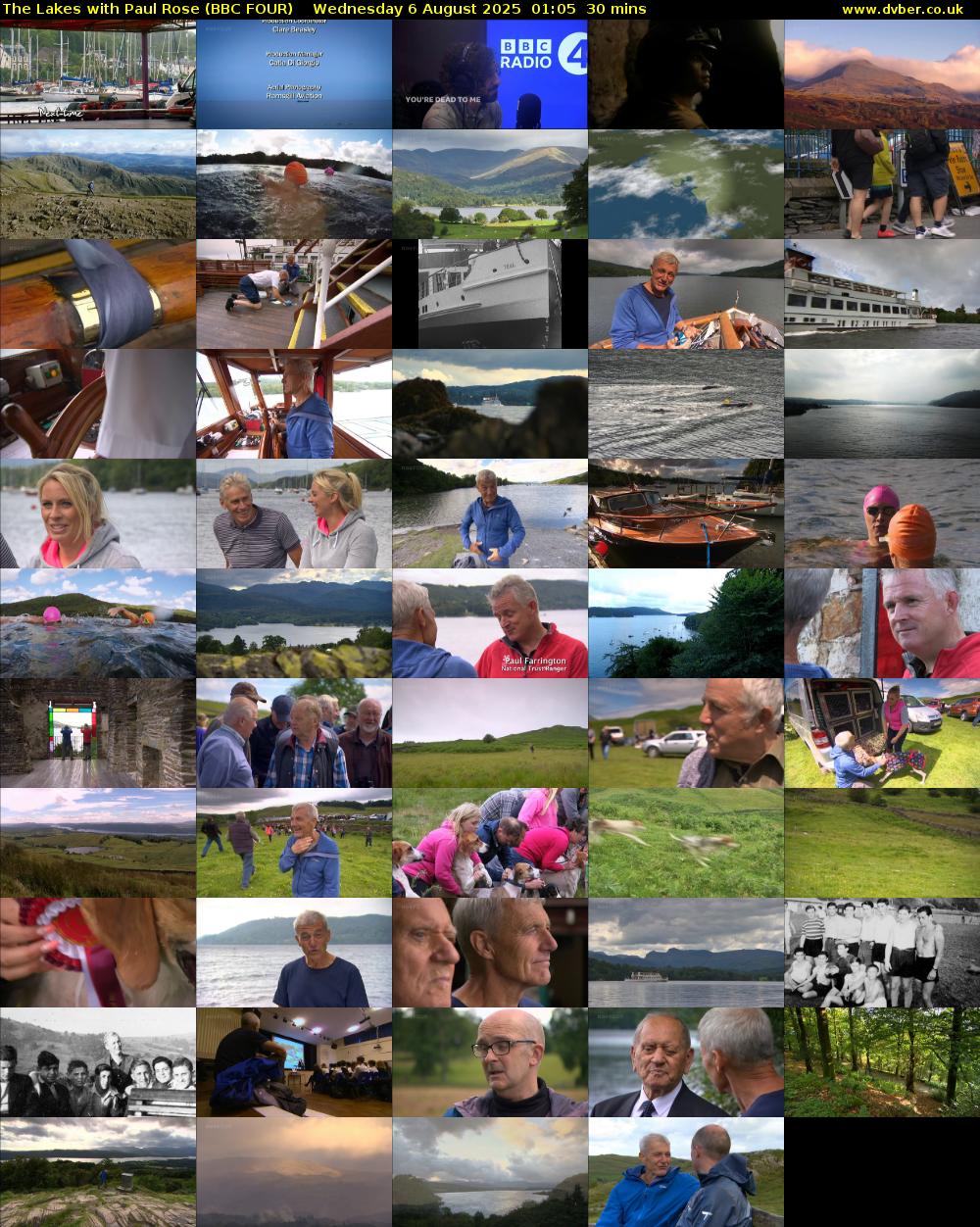 The Lakes with Paul Rose (BBC FOUR) Wednesday 6 August 2025 01:05 - 01:35
