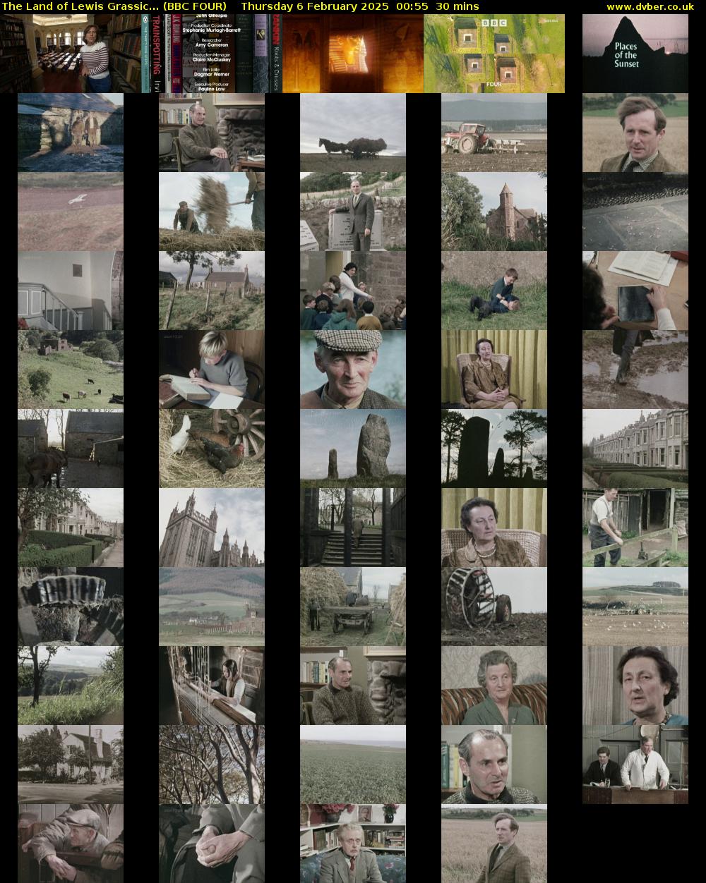 The Land of Lewis Grassic... (BBC FOUR) Thursday 6 February 2025 00:55 - 01:25