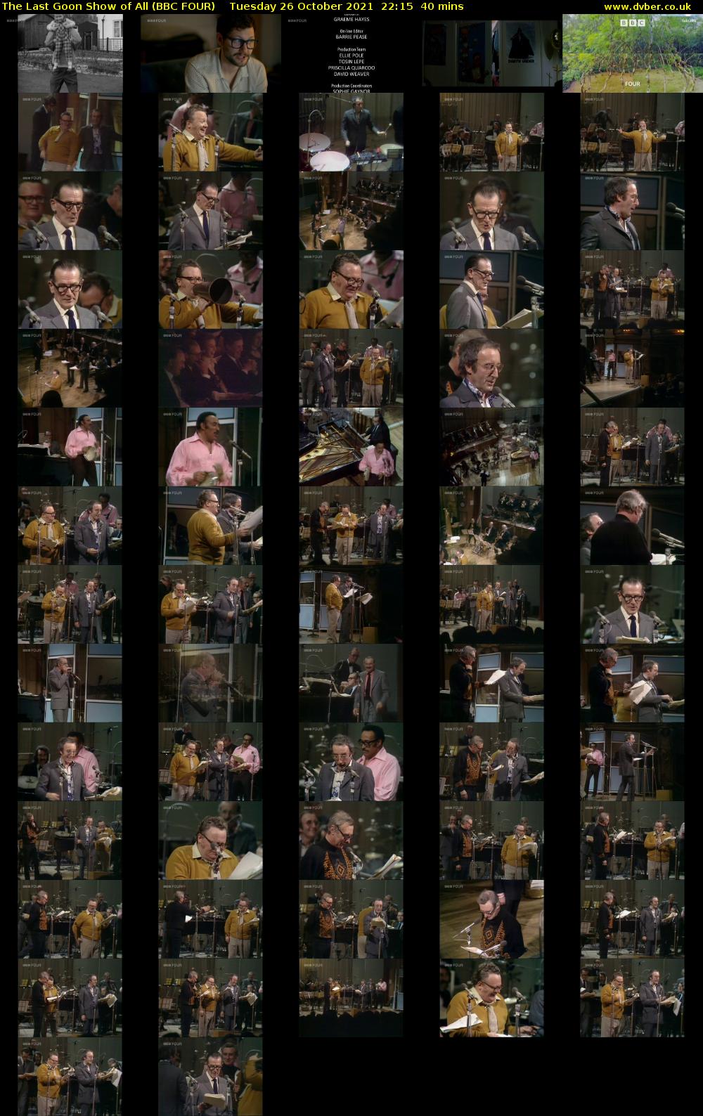 The Last Goon Show of All (BBC FOUR) Tuesday 26 October 2021 22:15 - 22:55