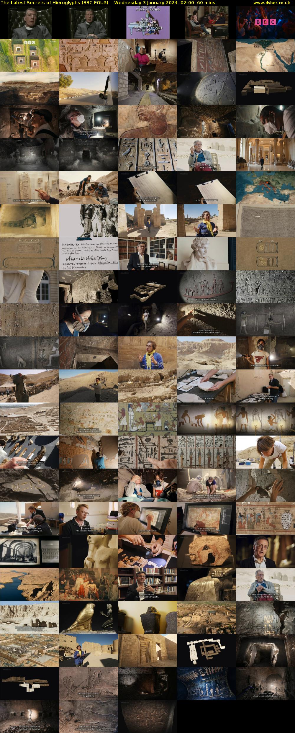 The Latest Secrets of Hieroglyphs (BBC FOUR) Wednesday 3 January 2024 02:00 - 03:00
