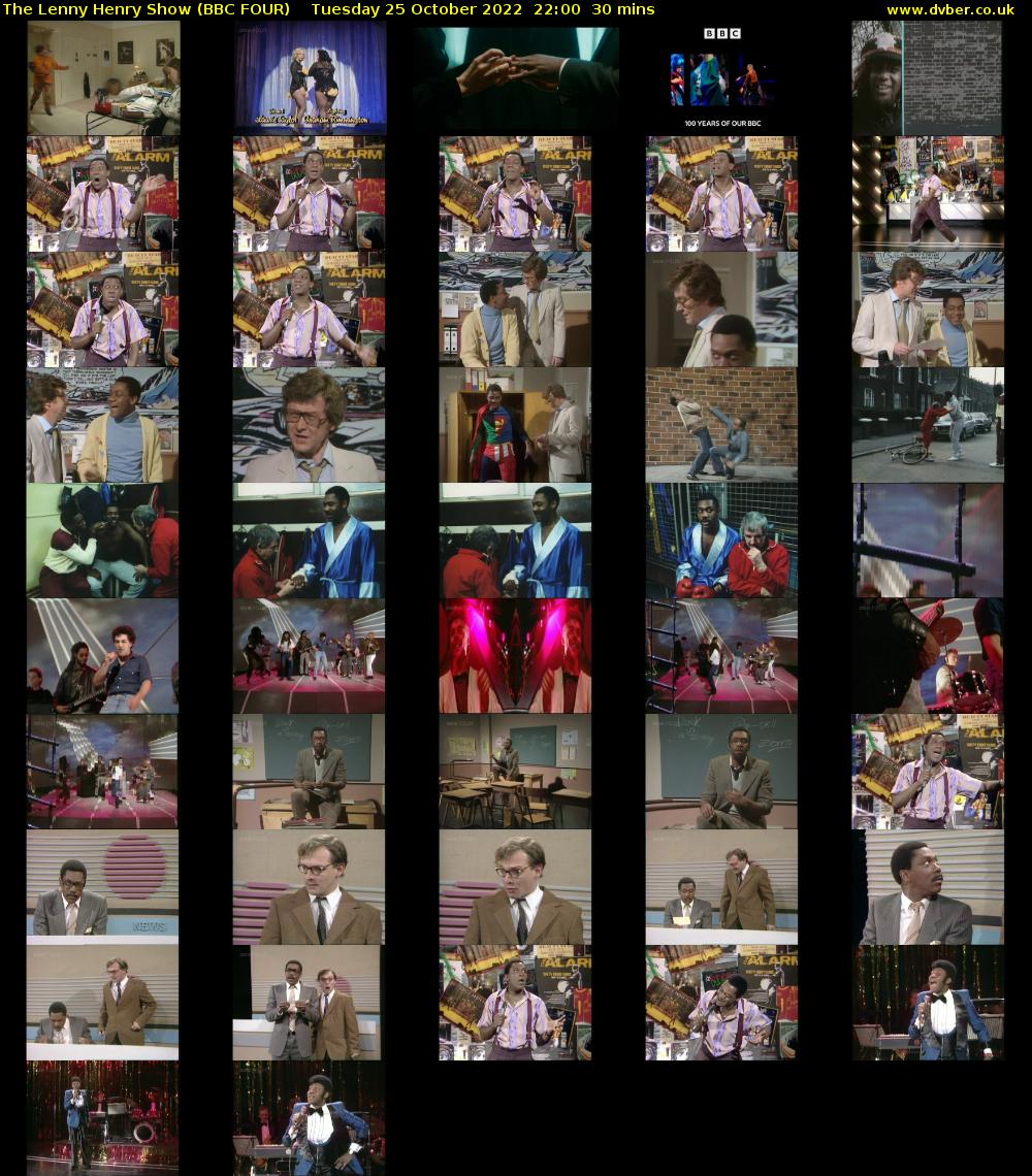 The Lenny Henry Show (BBC FOUR) Tuesday 25 October 2022 22:00 - 22:30