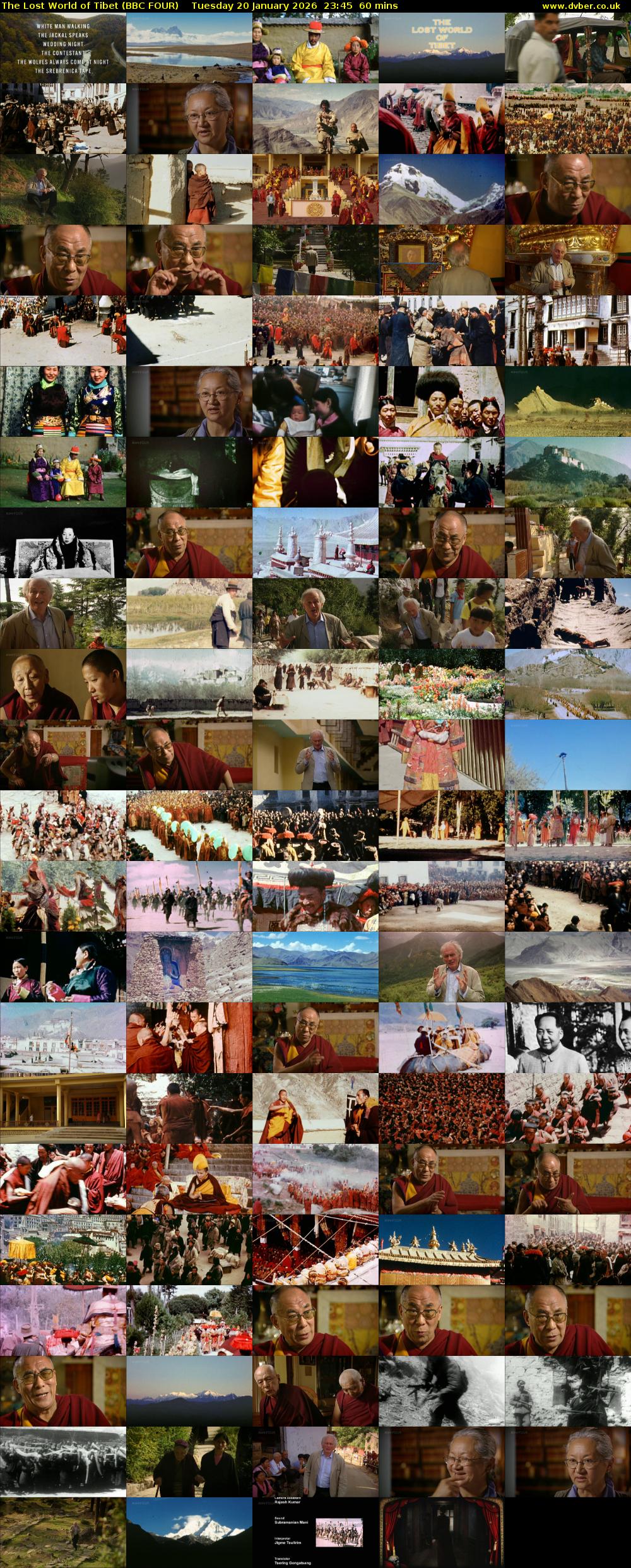 The Lost World of Tibet (BBC FOUR) Tuesday 20 January 2026 23:45 - 00:45