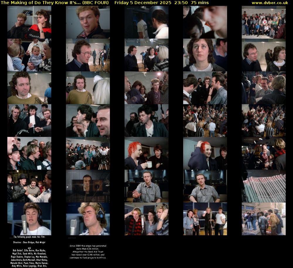 The Making of Do They Know It's... (BBC FOUR) Friday 5 December 2025 23:50 - 01:05