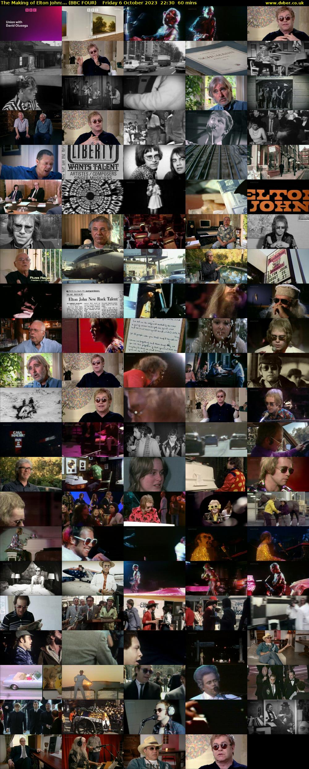 The Making of Elton John:... (BBC FOUR) Friday 6 October 2023 22:30 - 23:30