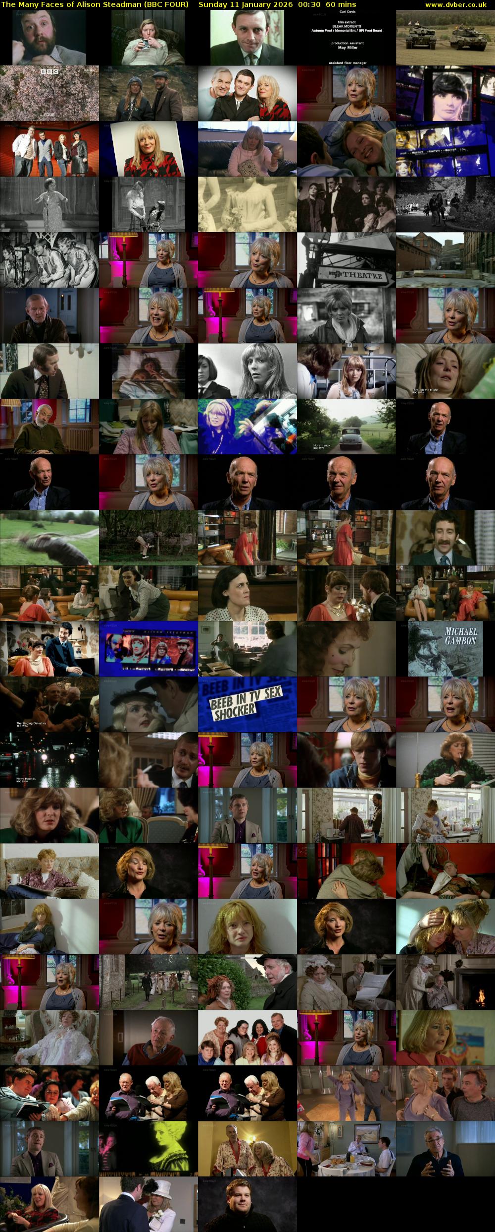 The Many Faces of Alison Steadman (BBC FOUR) Sunday 11 January 2026 00:30 - 01:30
