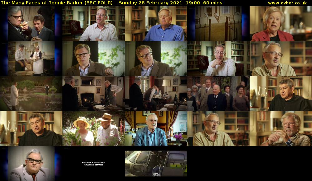 The Many Faces of Ronnie Barker (BBC FOUR) Sunday 28 February 2021 19:00 - 20:00