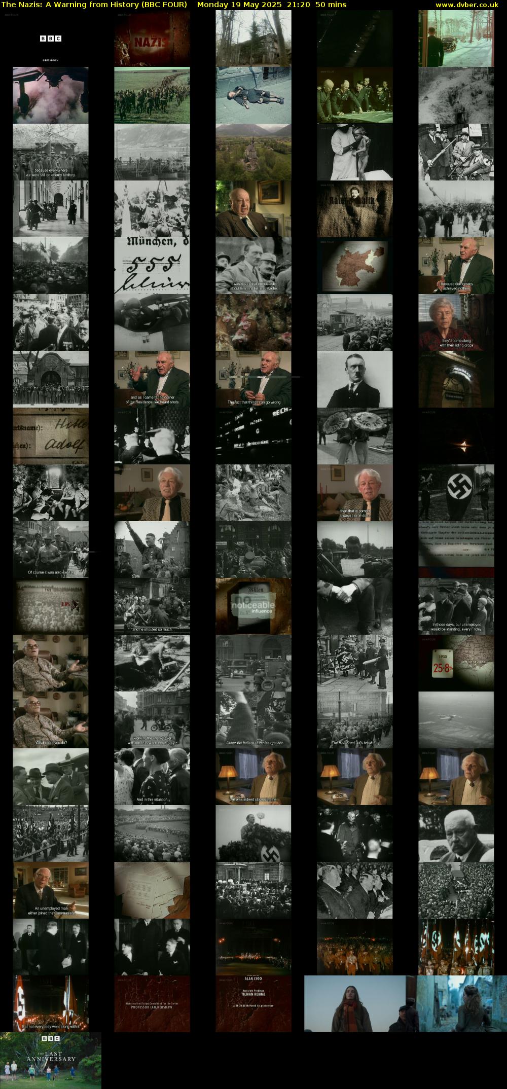 The Nazis: A Warning from History (BBC FOUR) Monday 19 May 2025 21:20 - 22:10