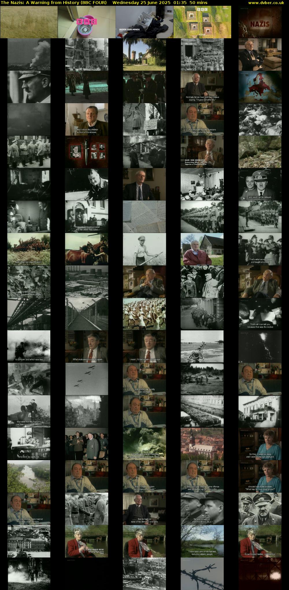 The Nazis: A Warning from History (BBC FOUR) Wednesday 25 June 2025 01:35 - 02:25