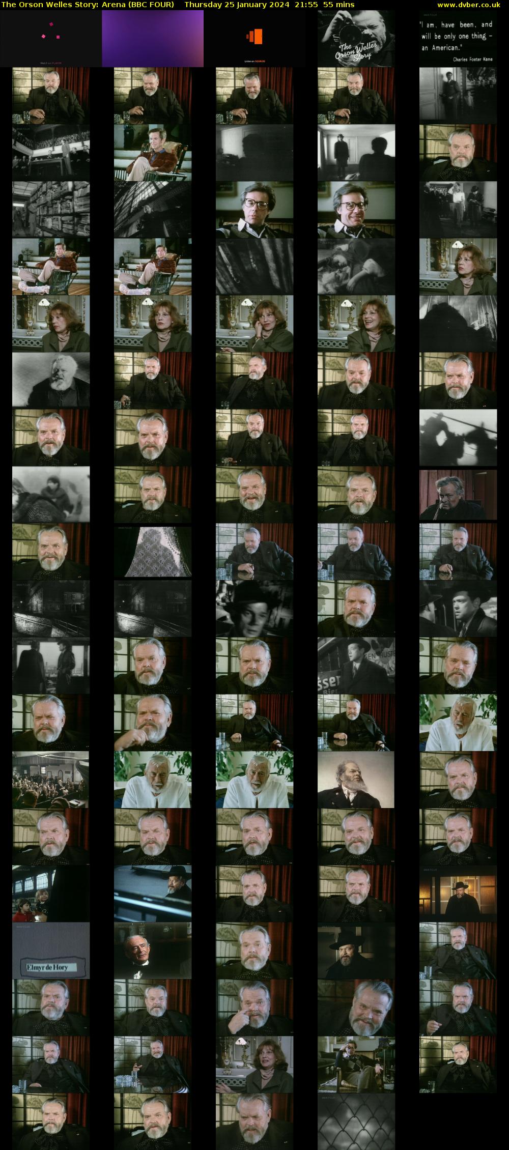 The Orson Welles Story: Arena (BBC FOUR) Thursday 25 January 2024 21:55 - 22:50