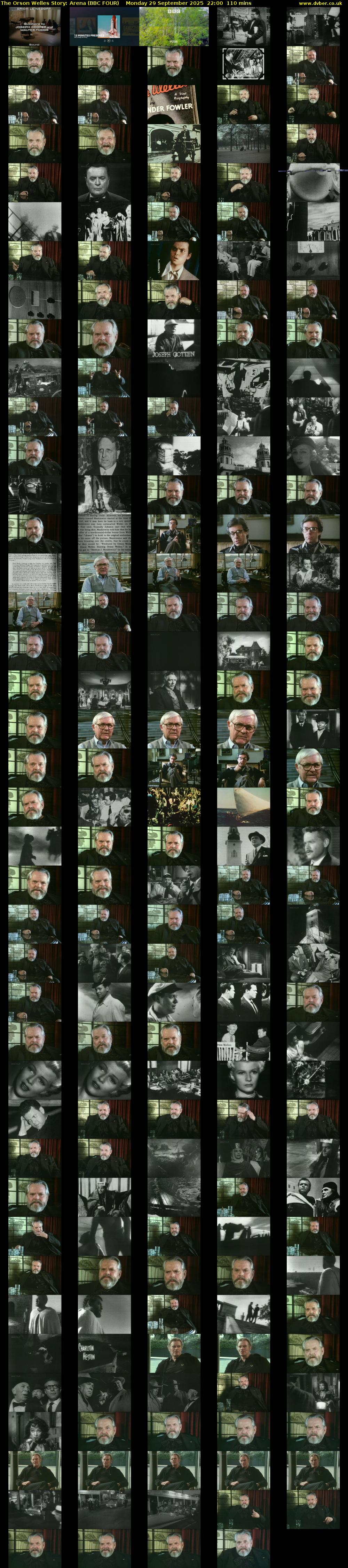 The Orson Welles Story: Arena (BBC FOUR) Monday 29 September 2025 22:00 - 23:50