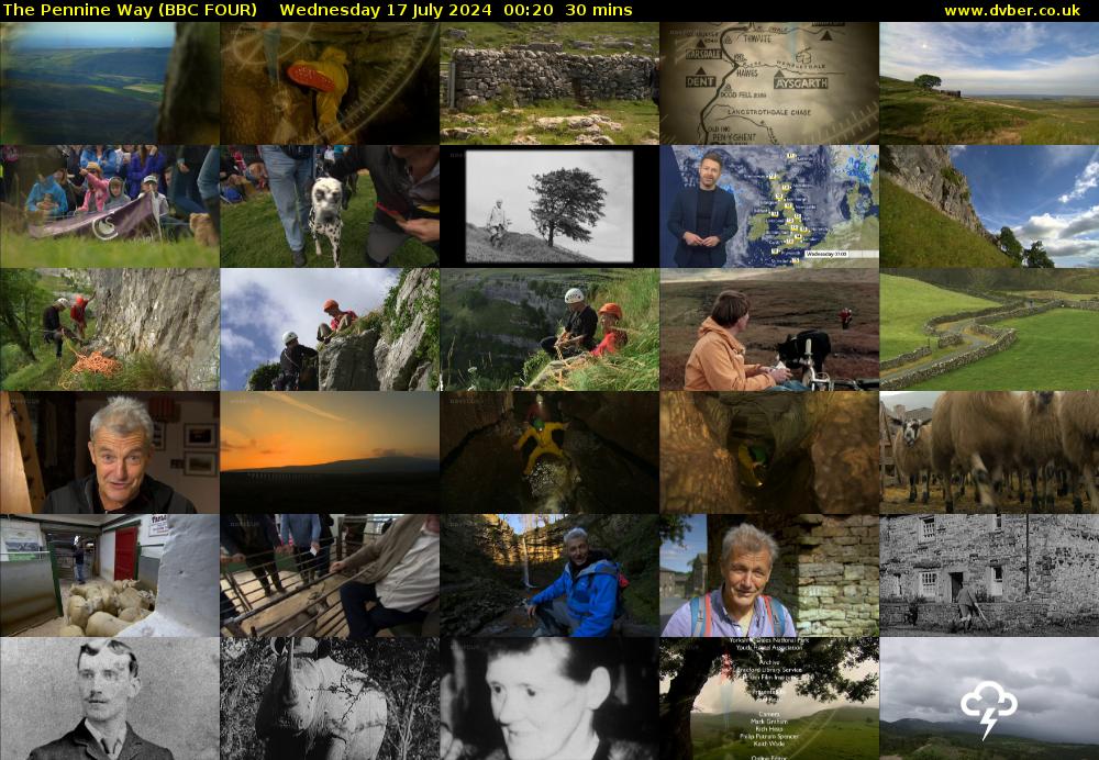 The Pennine Way (BBC FOUR) Wednesday 17 July 2024 00:20 - 00:50